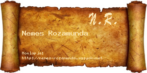 Nemes Rozamunda névjegykártya